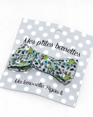 Mes petites barrettes de Mademoiselle Bigoudi/ pince crocodile fleurs bleues